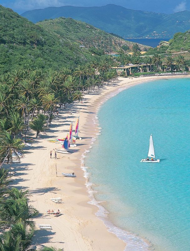 Aerial view of Deadman's-Beach on Peter Island in the British Virgin Islands.