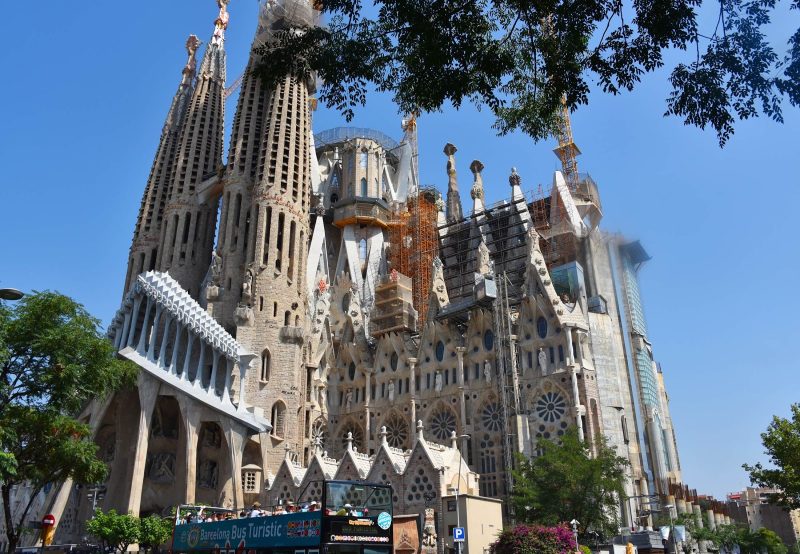 Gaudi's famed Sagrada Familia Cathedral of Barcelona, a classic example of gothic architecture.