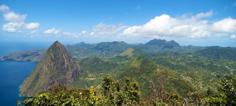 Mountaintop view of St. Lucia.