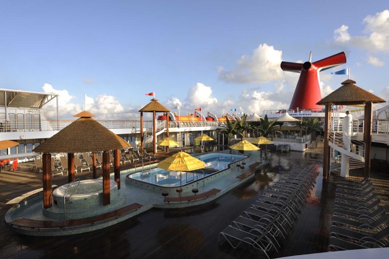 The deck pool aboard Carnival Fantasy.