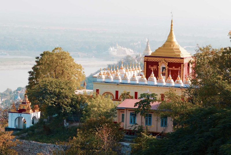 One of the temple complexes along the Irrawaddy River or Ayeyarwady River, Myanmar's main waterway. 