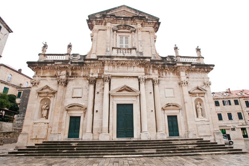 The centuries-old Renaissance Church of the Holy Savior, one of the buildings that escaped the 1667 earthquake that destroyed three-quarters of Dubrovnik.
