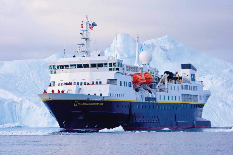 National Geographic Explorer sails the Arctic seas in Ilulissat, Greenland, on a Lindblad expedition.