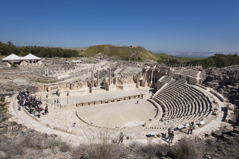 Magnificently preserved Roman amphitheater in Beit Shean, Israel