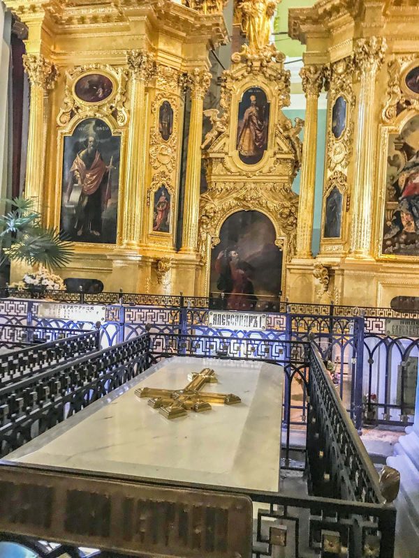 Imperial graves containing the bodies of the royal family killed during the Russian Revolution in St. Petersburg, Russia.