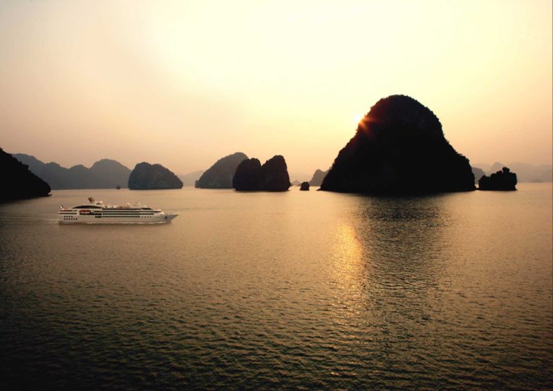 Hạ Long Bay, in northeast Vietnam, is known for its emerald waters and towering limestone islands topped by rainforests.