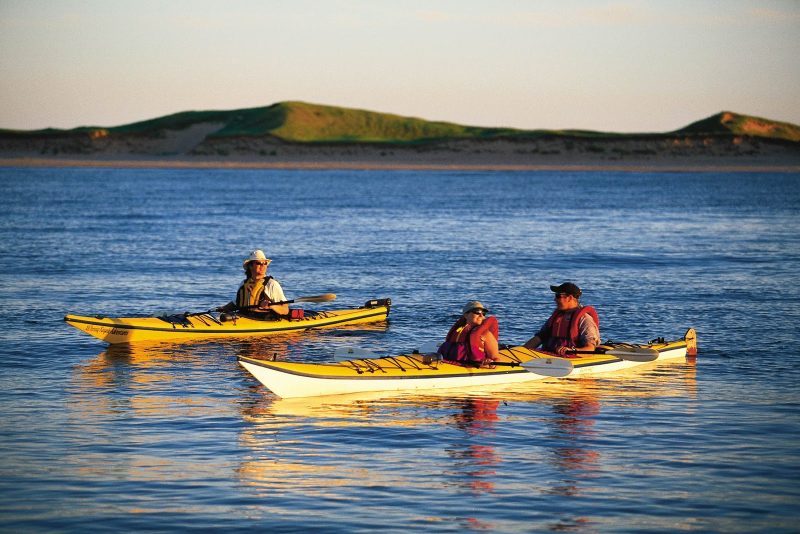 Kayaking at Hog Island in Malpeque Bay, Prince Edward Island, Canada.
