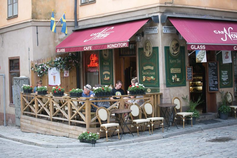 A cafe in Gamla stan, the old town in central Stockholm.