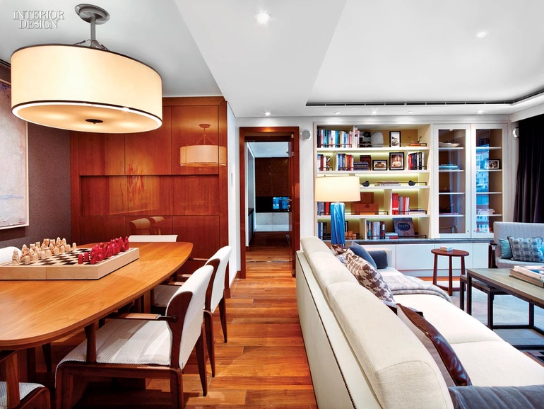 Maple chairs, a teak dining table and other Scandivanian touches in the Owner’s Suite on Viking Star.