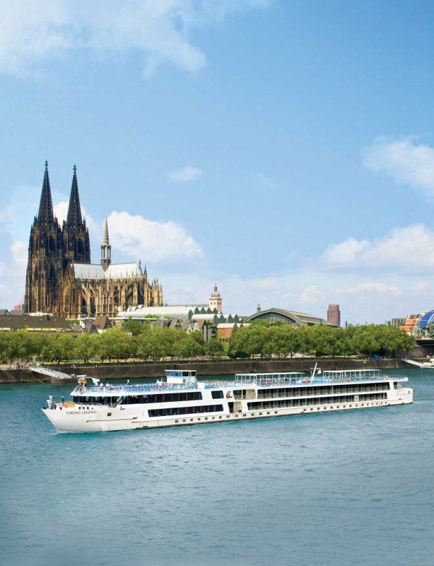 Viking Legend sailing the Danube through historic Cologne, Germany. The ship also calls on Hungary, Austria and Slovakia.