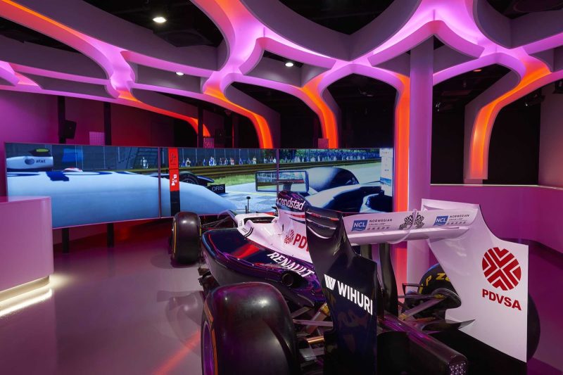 Visit Galaxy Pavilion on Norwegian Joy, and experience the virtual reality thrill of a Formula 1 race car.