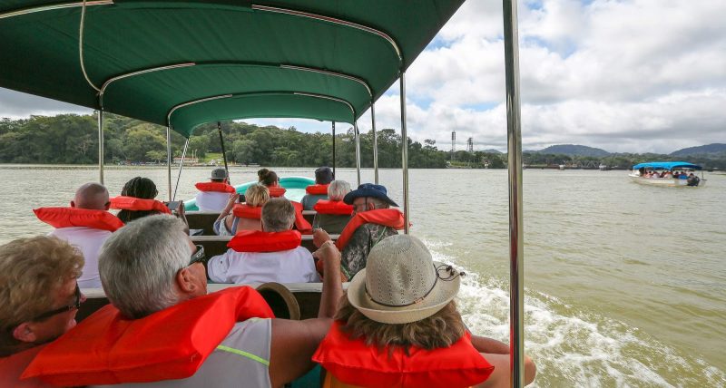  Here's the small boat we took on our shore excursion to Monkey Island, Panama. 