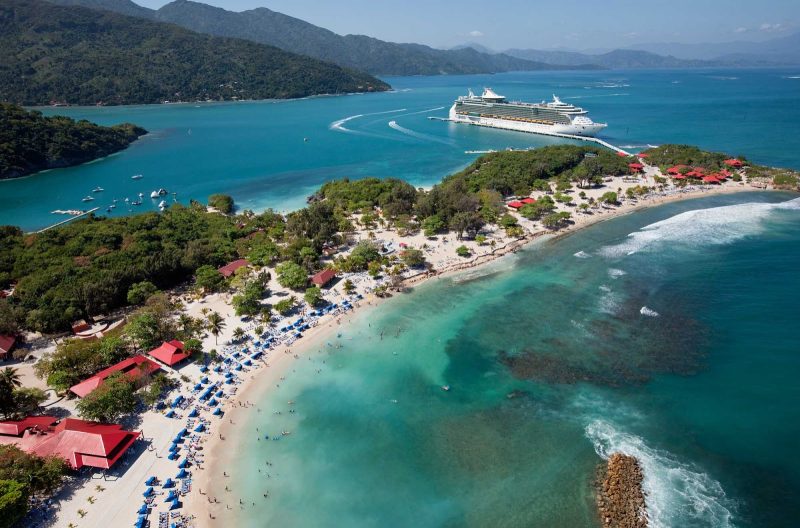 Freedom of the Seas docks at Royal Caribbean's beautiful private resort in Labadee, Haiti.