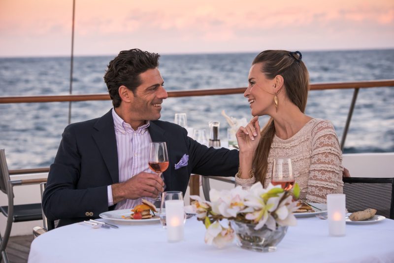 Enjoy dining al fresco on Le Ponant.