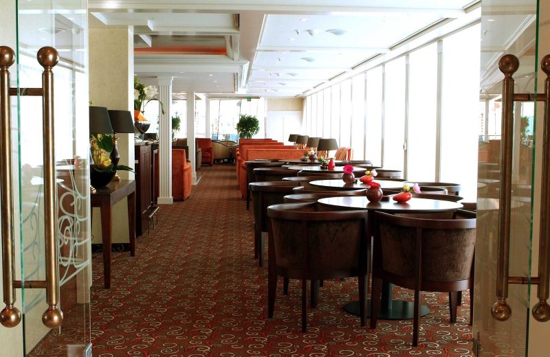 You will never miss a moment of seeing the scenic sights of southern France or Spain from a window table in the Panoramic Lounge aboard AmaDagio.