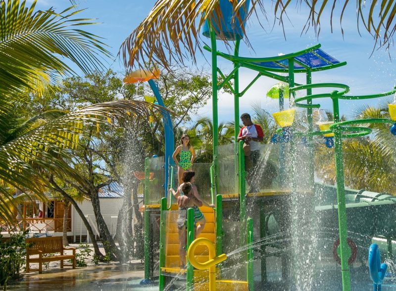 The water park at Harvest Caye, a pristine 75-acre playground in southern Belize.