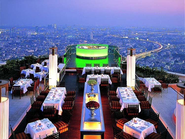 The Sky Bar at Lebua Hotel & Resorts in Bangkok, Thailand.