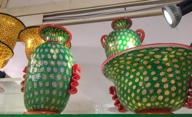 Playfully decorated pottery in a shop in Venice.