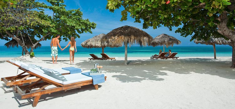 Sandals Montego Bay in Jamaica is offering savings of up to 65% off bookings of at least three nights.