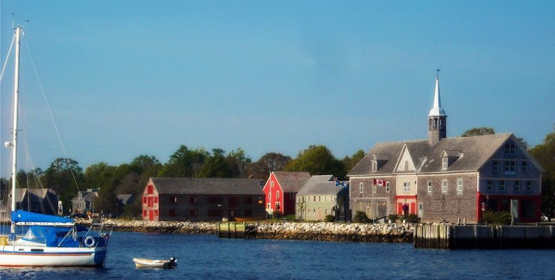 The waterfront of small-town Shelburne, Nova Scotia.