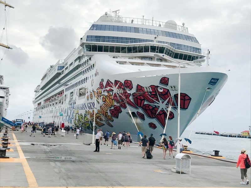 Norwegian Gem preparing to depart Philipsburg, St. Maarten.