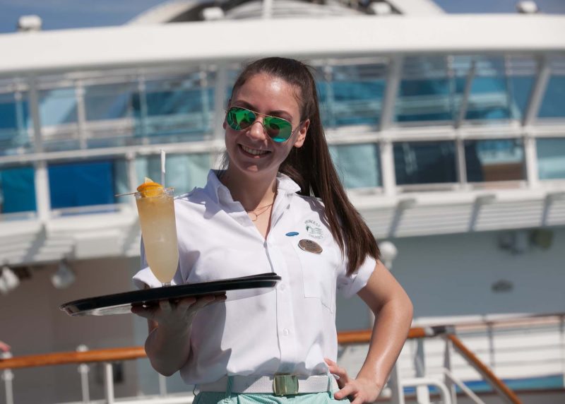 Lucia, from Croatia, was one of the bar stewards on Ruby Princess. The ship's crew got high marks for their friendly interactions with passengers.