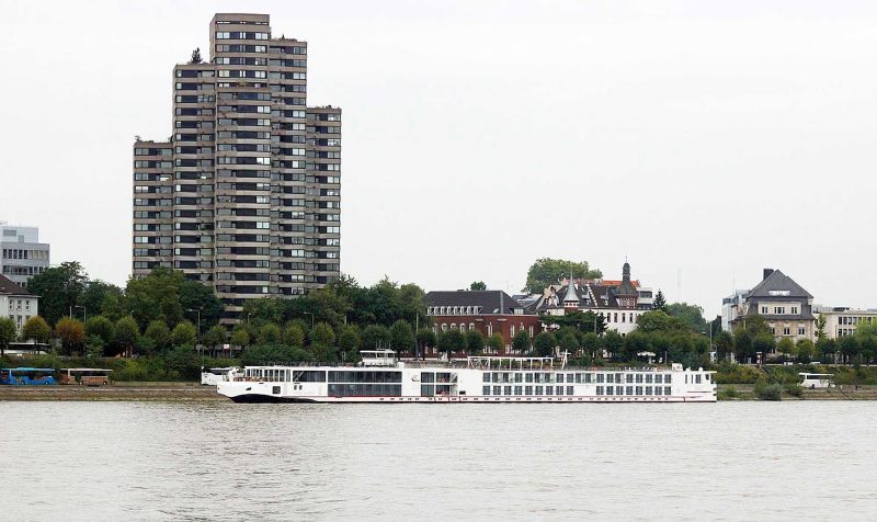 Viking Baldur sails past Cologne, Germany.