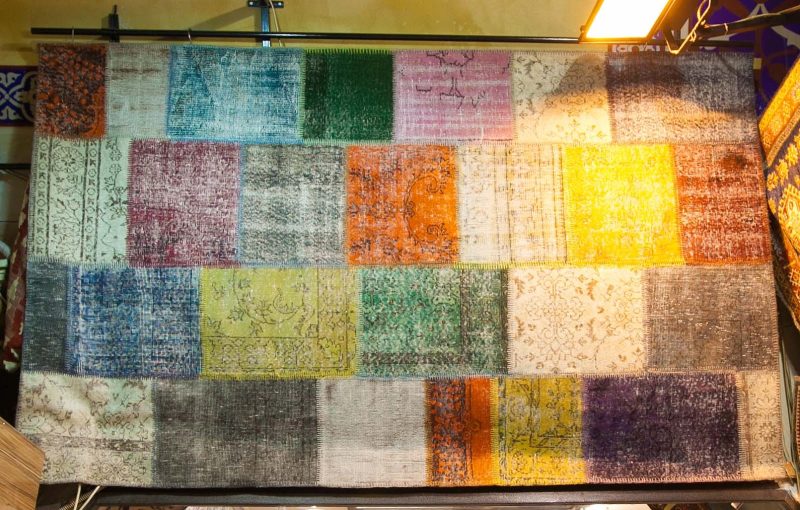 A modern decorative Turkish carpet at the Grand Bazaar in Istanbul.