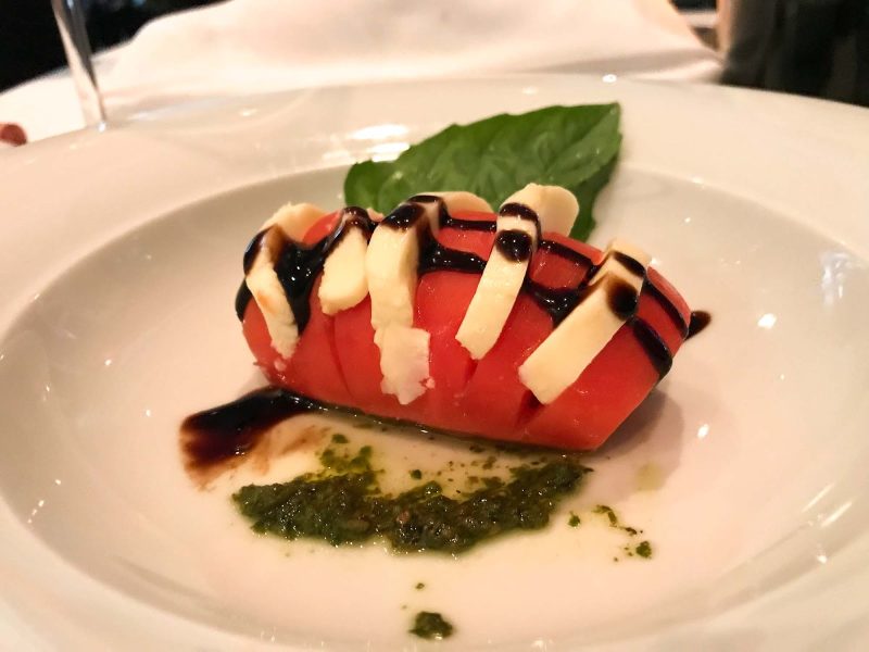 A caprese salad served at the Italian restaurant La Cucina on Norwegian Jade.
