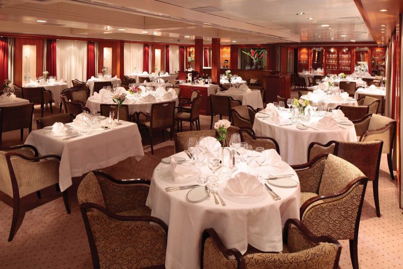 The Dining Salon on SeaDream offers a fine dining experience with the freshest ingredients.