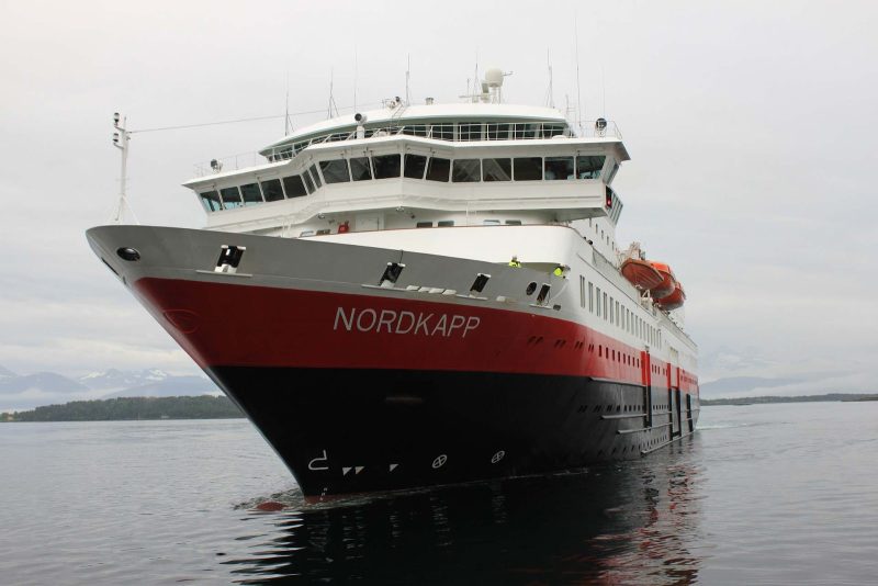 The expedition ship Nordkapp off the coast of Norway.