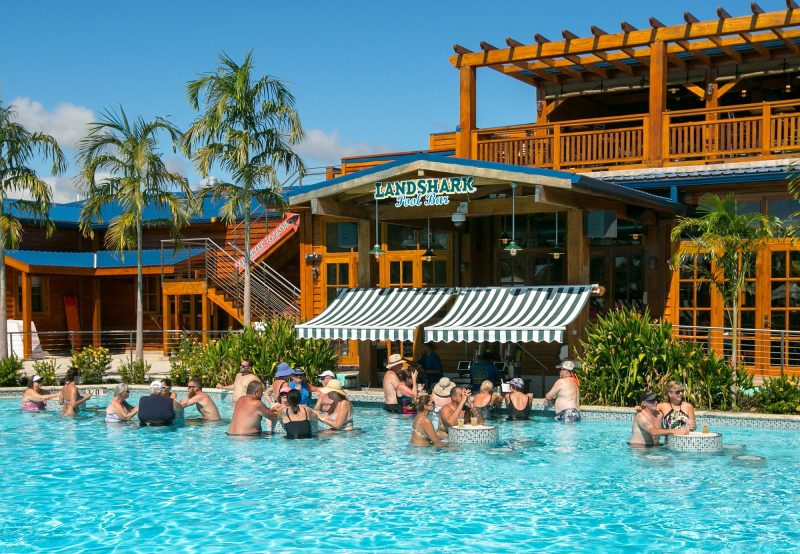 The popular Land Shark Bar at Harvest Caye in Belize.