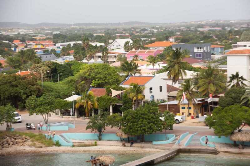 The waterfront of Bonaire as seen from the deck of Celebrity Equinox.
