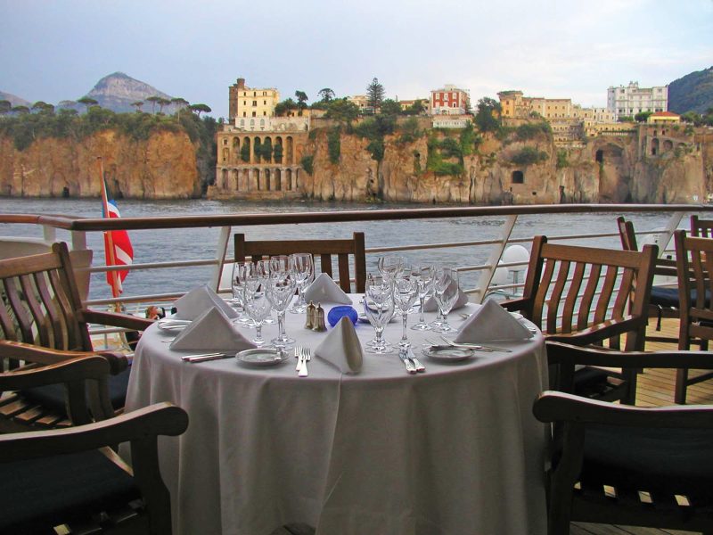 Enjoy sumptuous views of local landscapes on a SeaDream yacht.