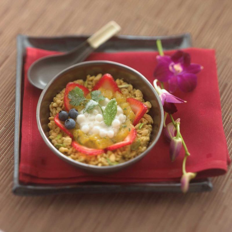 Silk Harvest's Pearls of Asia Coconut Milk dessert served on board The Celebrity Cruises.