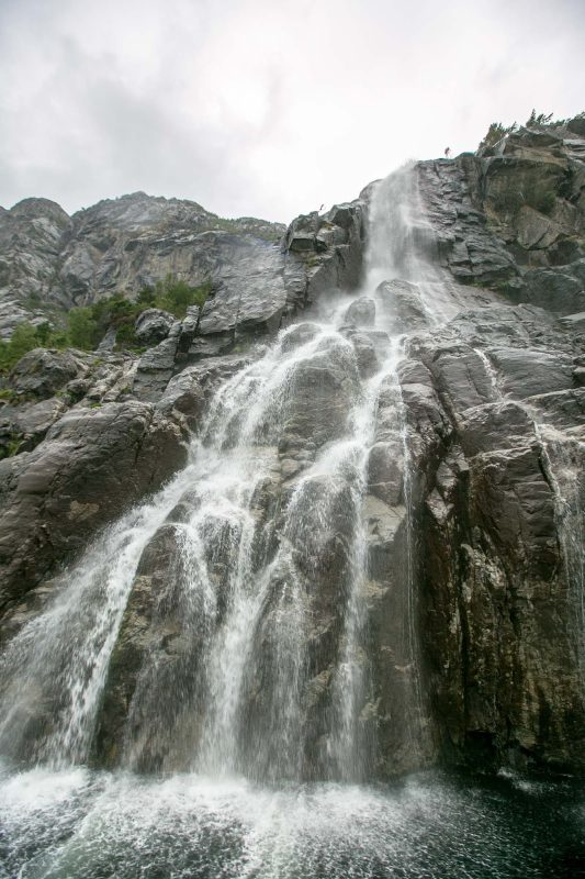 Hanging Falls seen on a tour up Lysefjord near Stavanger, Norway.