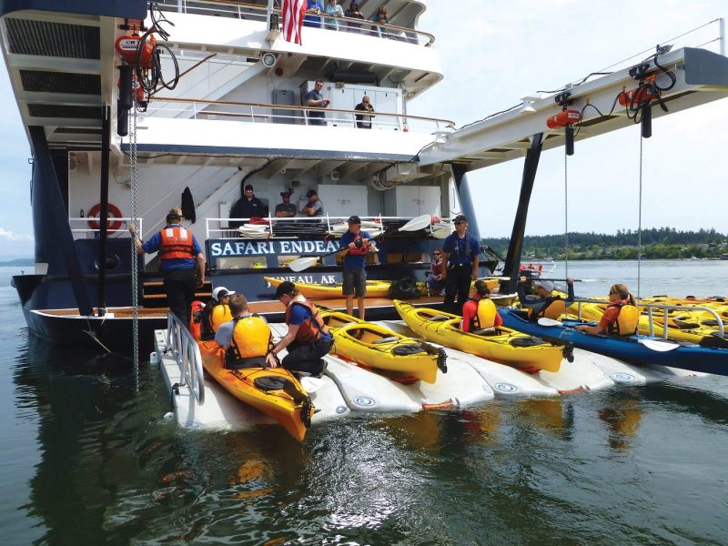 The kayak launch in the water sports marina at the aft of Safari Endeavour.