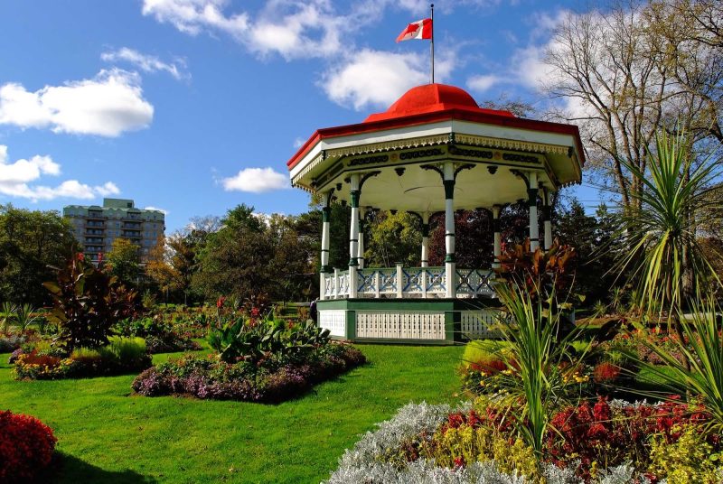 A gazebo in the Halifax Public Gardens, formally established in 1867.