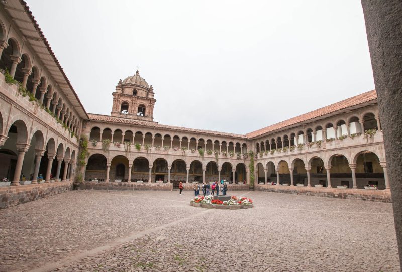Courtyard of Convent of Santo Domingo in the Koricancha complex in Cusco, Peru.