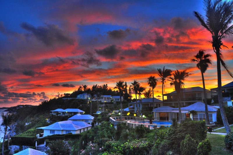 Sunset in Chelston, Paget Parish, Bermuda, with a little HDR thrown in.