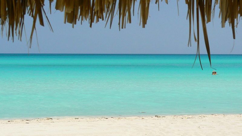 An idyllic beach scene in Cuba.