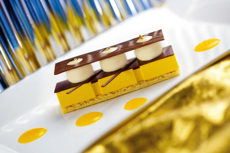 Sable Breton with exotic cream and white chocolate Bavarian, available on your Princess cruise.
