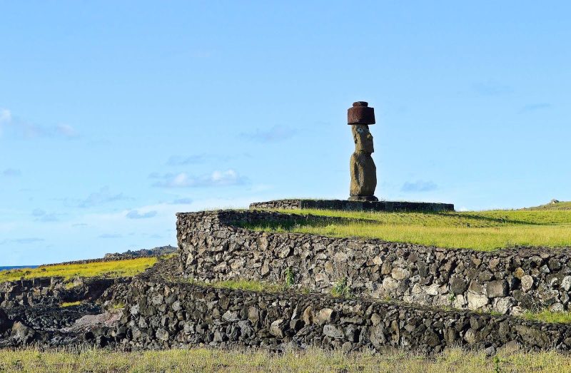 A moai sentinel on Easter Island.