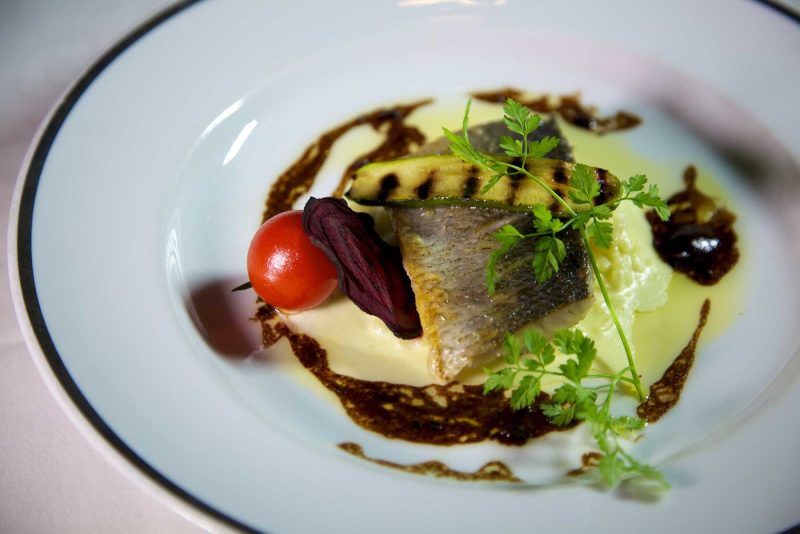SeaDream Yacht Club cruises feature fine dining, including fish appetizers.