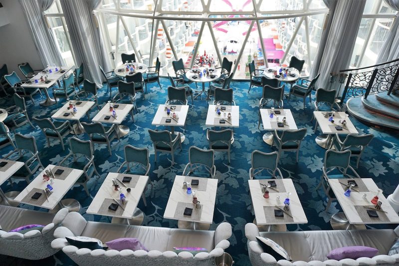 A look at the two-story Wonderland restaurant on decks 11 and 12.
