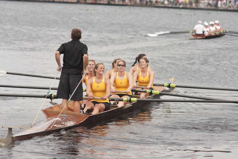 Rowing teams practice for a competition in Newfoundland, Canada.