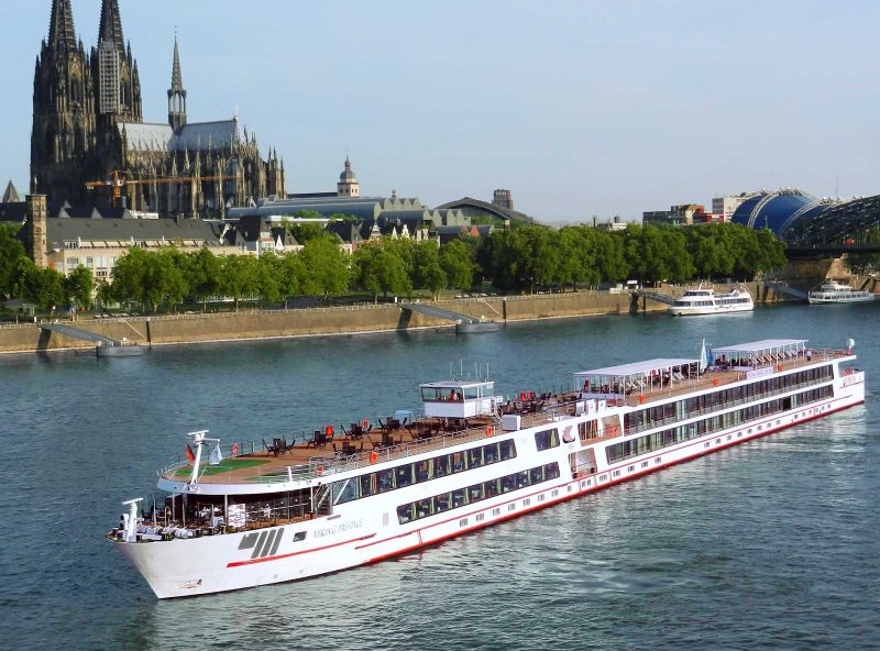 Viking Prestige sailing the Danube through historic Cologne, Germany. The ship also calls on Hungary, Austria and Slovakia.