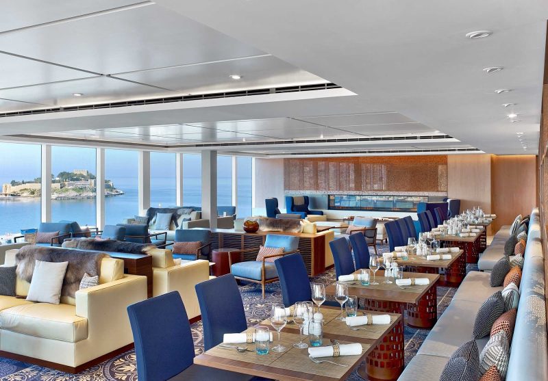 Share a cocktail, linger over a Norwegian breakfast or check out a nautical history book at the Explorers' Lounge on Viking ocean cruises.