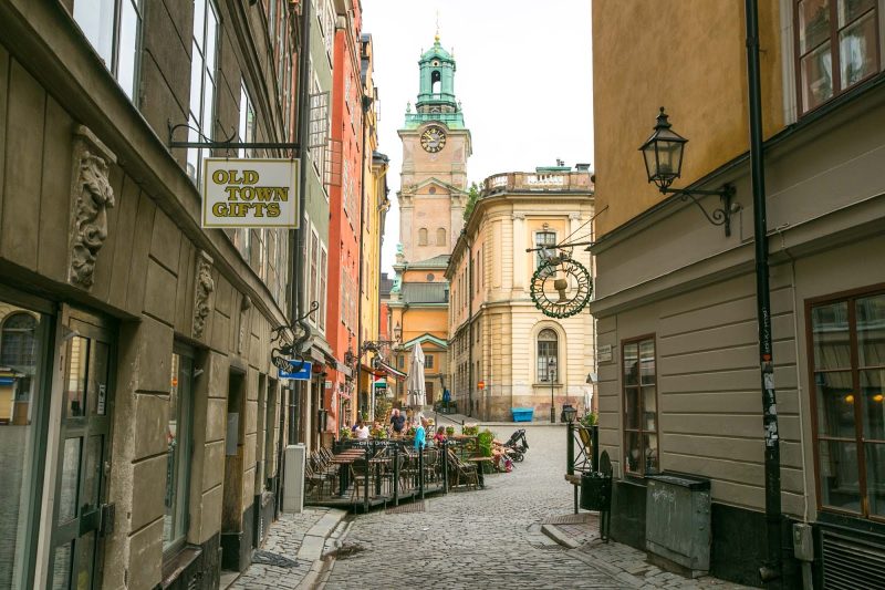The entrance to the main public square in Gamla stan, Stockholm’s old town.