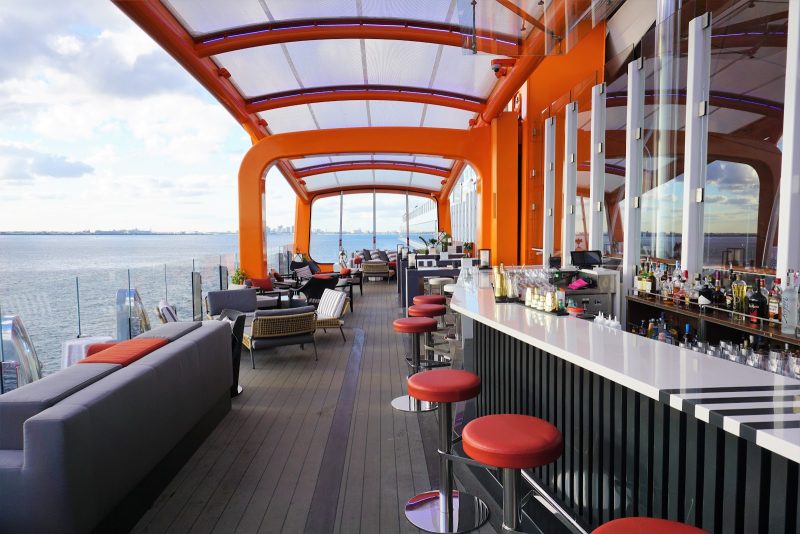 A look at the Magic Carpet on Celebrity Edge during its sailaway party after departing Ft. Lauderdale.